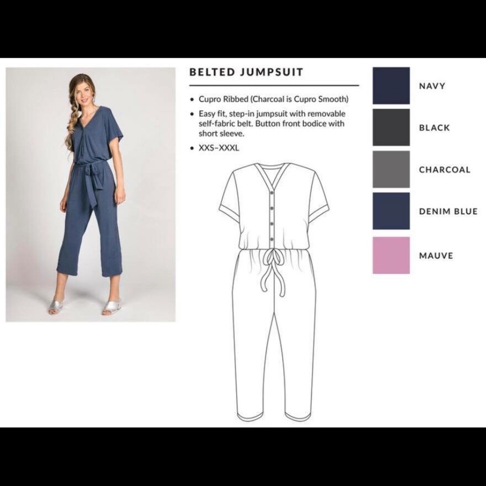 ⓝⓔⓦ AGNES & DORA Belted Jumpsuit •Charcoal - Picture 6 of 6